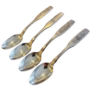 Set of 4 Oneida Ltd Silversmiths Canada Centennial Spoons 1967 – 4.5”...